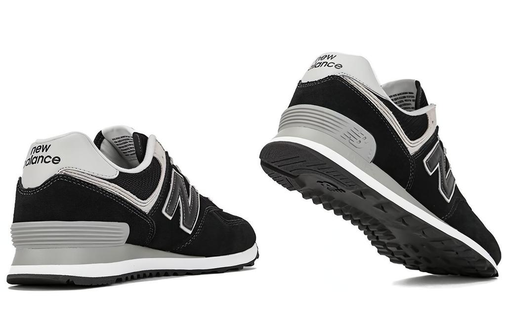 Men's Sneakers New Balance NB 574 Leather Low top Running Shoes Unisex Black Pink 2E Width