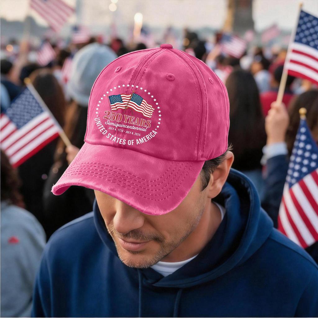 Men's and Women's Distressed Washed Casual Baseball Caps, Flag Letter Print Hats