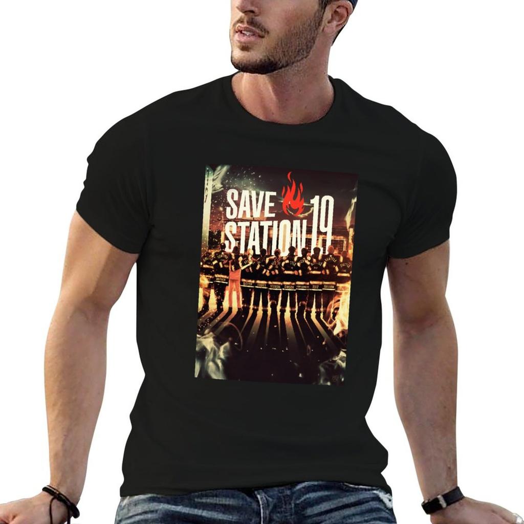 Save Station 19 Poster TShirt Unisexs Graphic T Shirts Anime T Shirts Oversize Unisex T Shirts High Quality Luxury Brand Tshirt