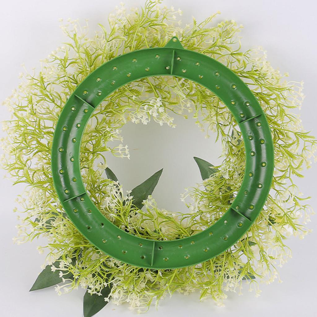 Artificial Spring Wreath White Rose Wreath Summer Wreath for Front Door, Wall, Wedding, Indoor and Outdoor Decorations
