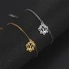 Cazador Gold Color Lotus Charm Bracelet for Women Aesthetic Flower Stainless Steel Chain Bracelet on Hand Jewelry Gift Wholesale