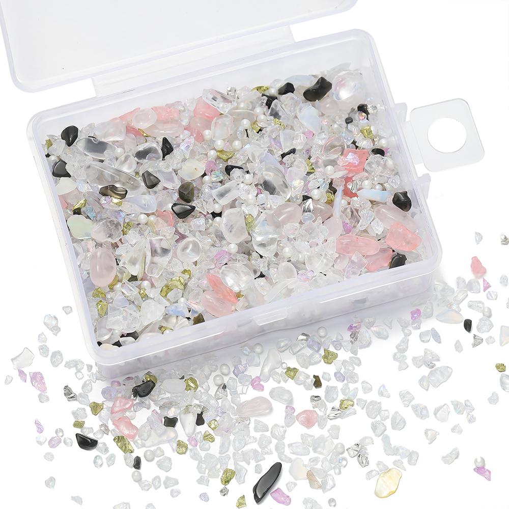 

50g/Box Mixed Glass Crystal Crushed Stone Epoxy Resin Fillers Material for DIY Resin Jewelry Making Accessories Nail Art Crafts 50 Grams