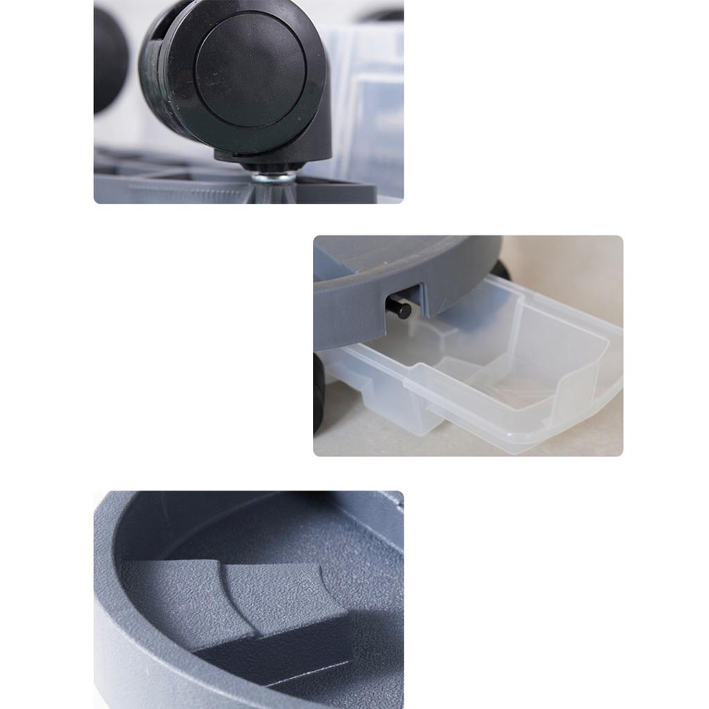 Tray with 4 Universal Wheels 360 Degree Rotation Drawer Type Drain Pan and Stepped Reservoir Design for Office Living