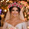 Metal Princess Floral Tiara Rose Flower Shiny Rhinestone Crown Luxury Baroque Crown  Prom