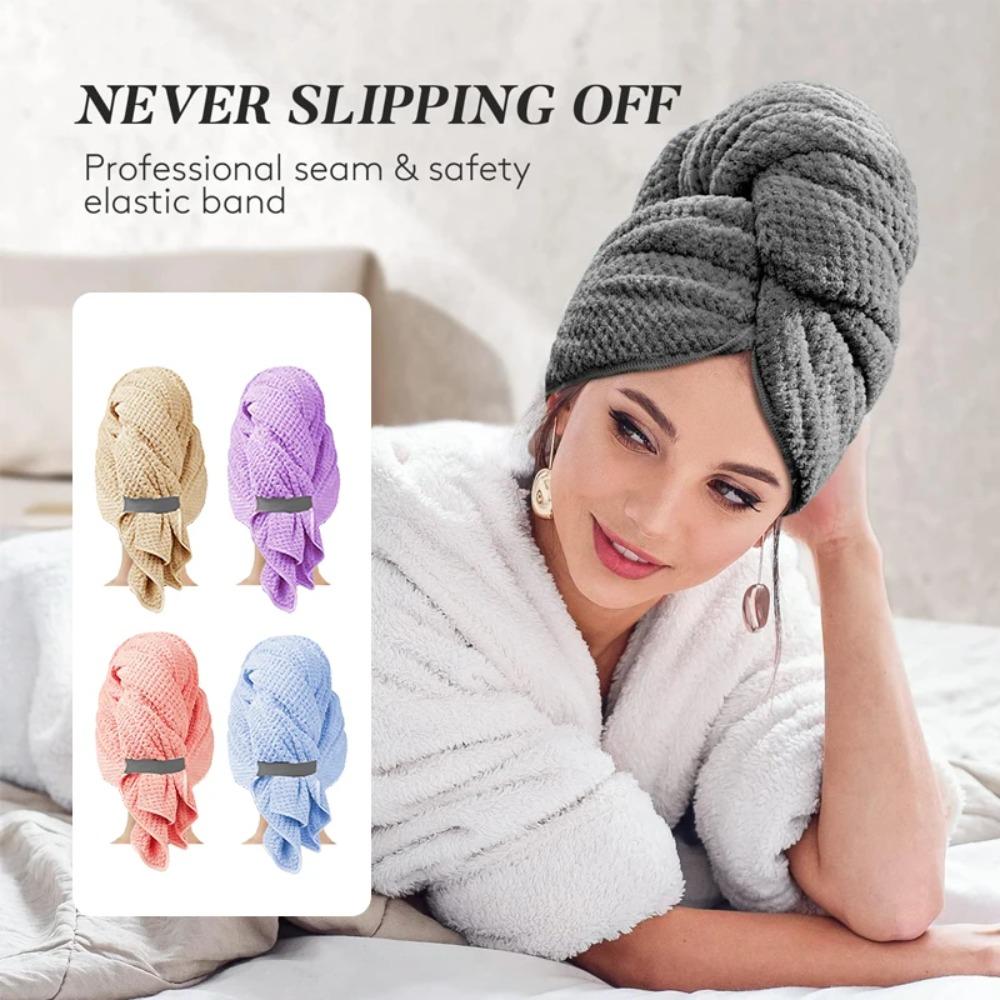 Soft Extra Large Wrap Turban with Elastic Band Quickly Dry Hair Hat Hair Drying