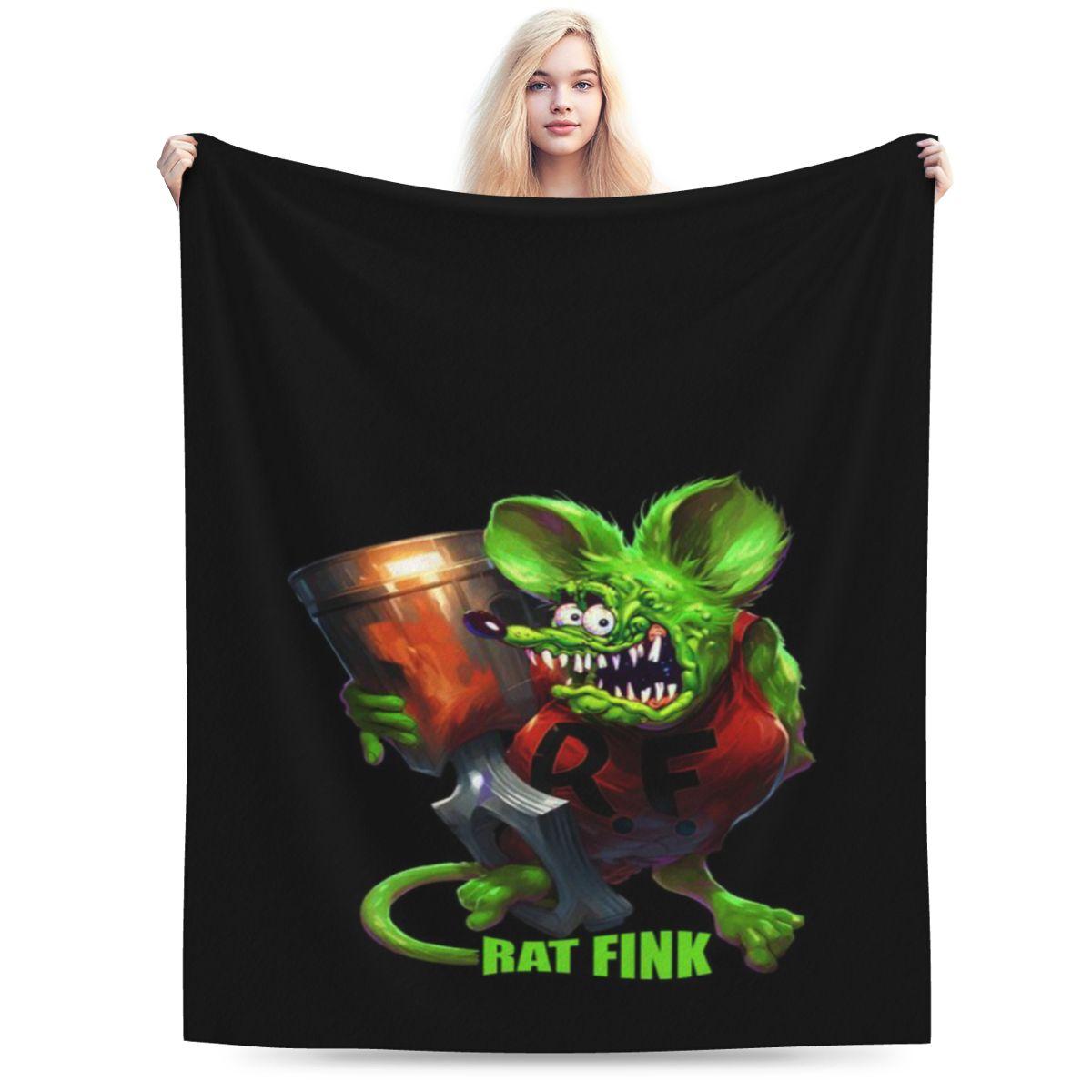 Funny Rat Spooky Rat Fink Green Horror Fink Face Hot Rod Cartoon Custom Comfortable Party An UltraSoft Micro Fleece Blanket 75x100cm 30x40in