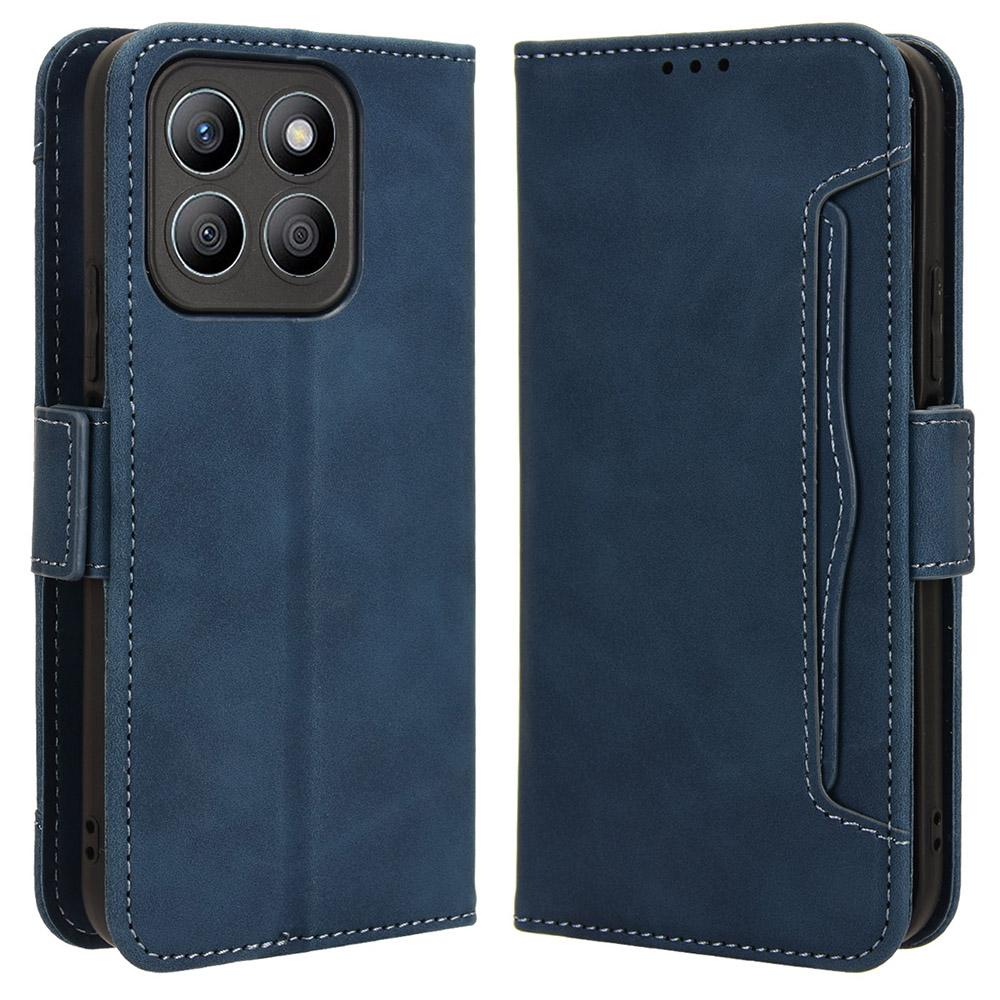 

For Honor X8c 4G Case Wallet Leather Phone Cover with Multiple Card Slots Blue