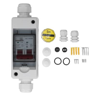DC Circuit Breaker 2P 40A IP65 Waterproof 6KA Breaking Capacity DC Isolator Switch for Solar PV Syst