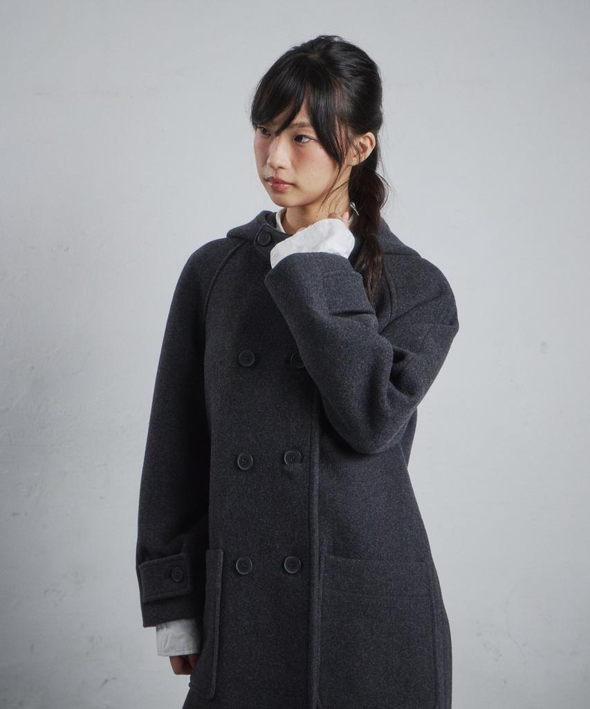 CGP (Women) Double-Button Long Coat - Dark Grey