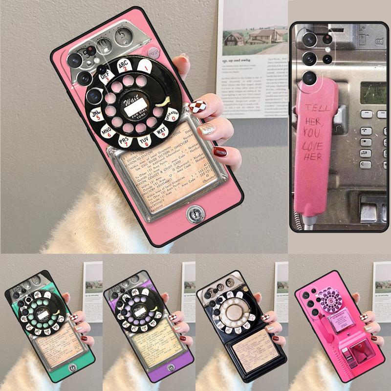 Retro Payphone Vintage TPU Phone Case For Samsung Galaxy Note 10 Pro S26 S25 S24 S23 S22 Ultra Plus S21 FE S20 Shockproof Cover