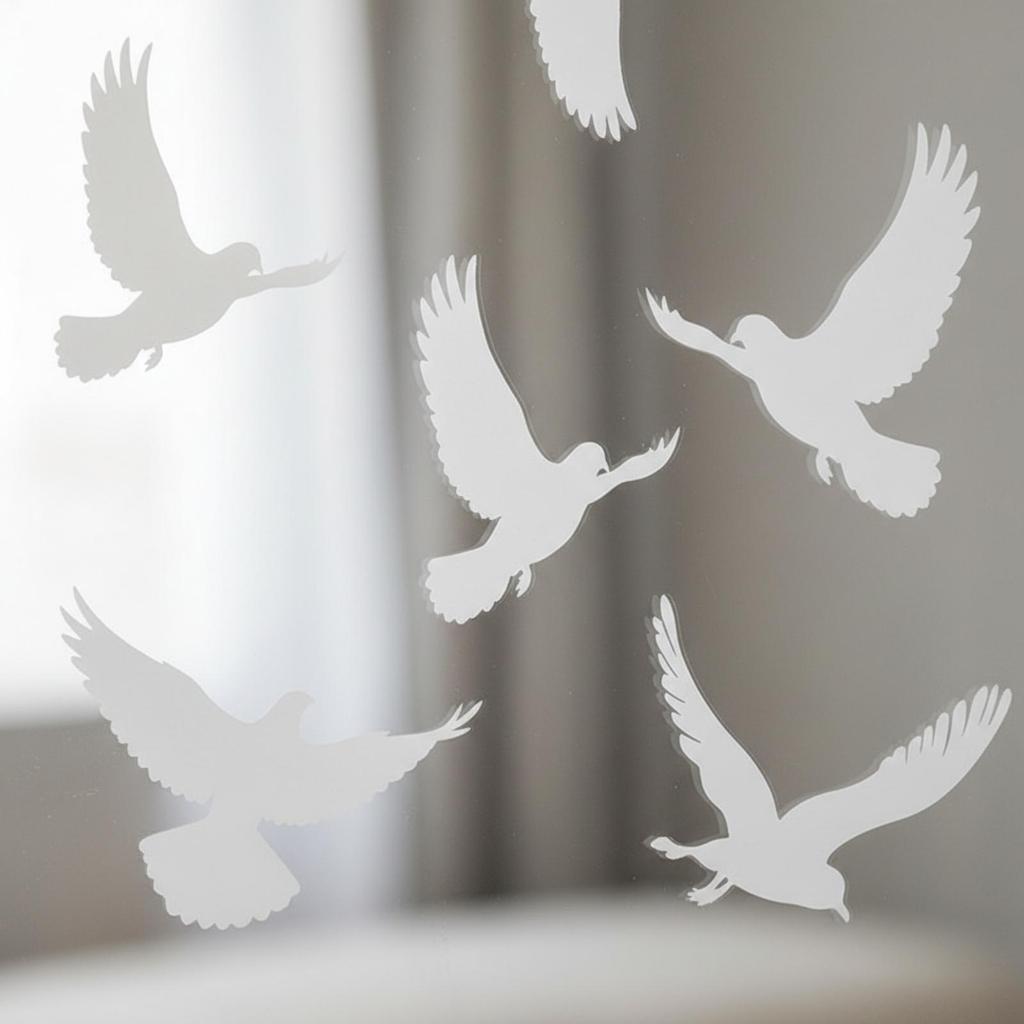 4 Stück Vogel-Fenstersticker beidseitige Aufkleber mit Silhouetten