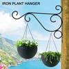 Iron Plant Hanger Wall Hanging Bracket Flower Hook for Home Garden Decoration 25*21cm(White)