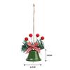 20/1x Five-Star Bells Christmas Tree Ornaments Jingle Bell with Hanging Loop Holiday Atmosphere Red Berry Bow Pendant PartyDecor
