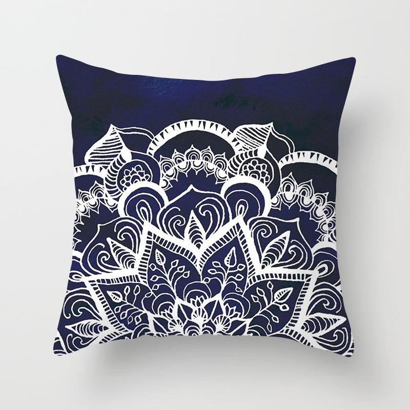 New Mandala Geometric Blue Cushion Covers Hot Boho Decorative Polyester Pillowcase Modern Fashion Art Couch Throw Pillows Cover