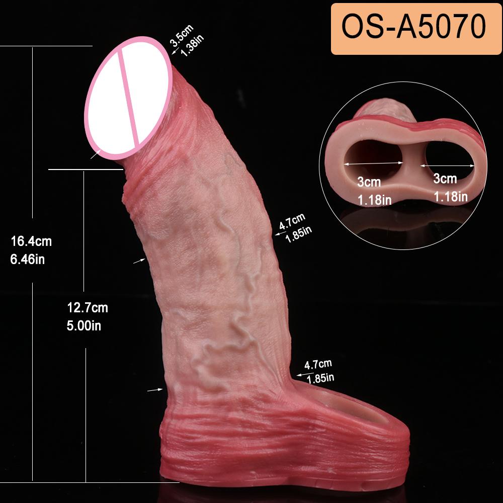 SXXY Real Veins Lifelike Closed Head Penis Sleeve For Men Dick Enlargement Silicone Reusable Condom Sex Products For Adult