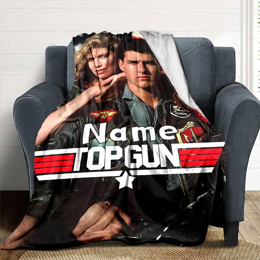 Customiz Name Personality Top Gun Maverick Blanket Soft &Warm Sofa Office Bed Travel Lunch Break Blanket, Gift Suitable All Seasons