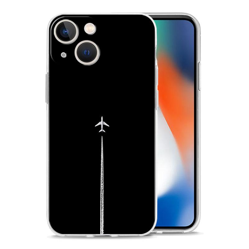 Phone Case For iPhone 17 Air Cases iPhone 16 15 12 13 14 Pro Max SE 7 8 Plus iPhone11 Clear Soft Cover Airplane Pattern