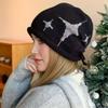 Woman Loose Beanie Hat Casual Drawstring Design Pile Hat Female Streetwear Outdoor Fashion Winter Knitted Hat