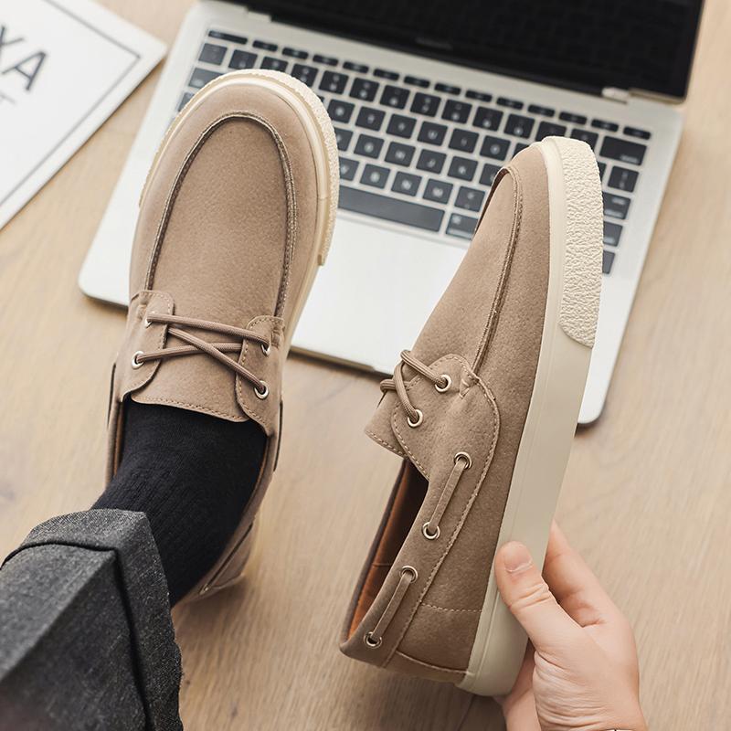 Fashion 2025 New Stylish Moccasins Shoes Men's Leather Casual Loafers All-match Wedding Dress Shoes Suede Shoes High Quality Men's Flats