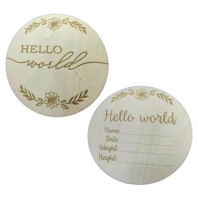 Baby Milestone Card Printed Milestone Circle Disc Months Signs Card Wooden Monthly Cards Baby Birth Announcement Cards