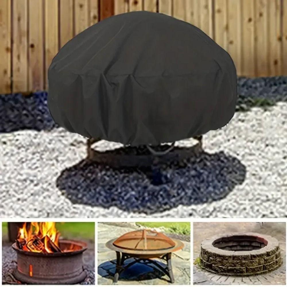210/420D Fire Pit Cover Dustproof Stove Cover Grill Protector Stove Dust Cover Garden