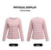 Women's Slim Fit Lightweight Crew Neck Down Jacket - Korean Style Warm Cotton-Padded Coat