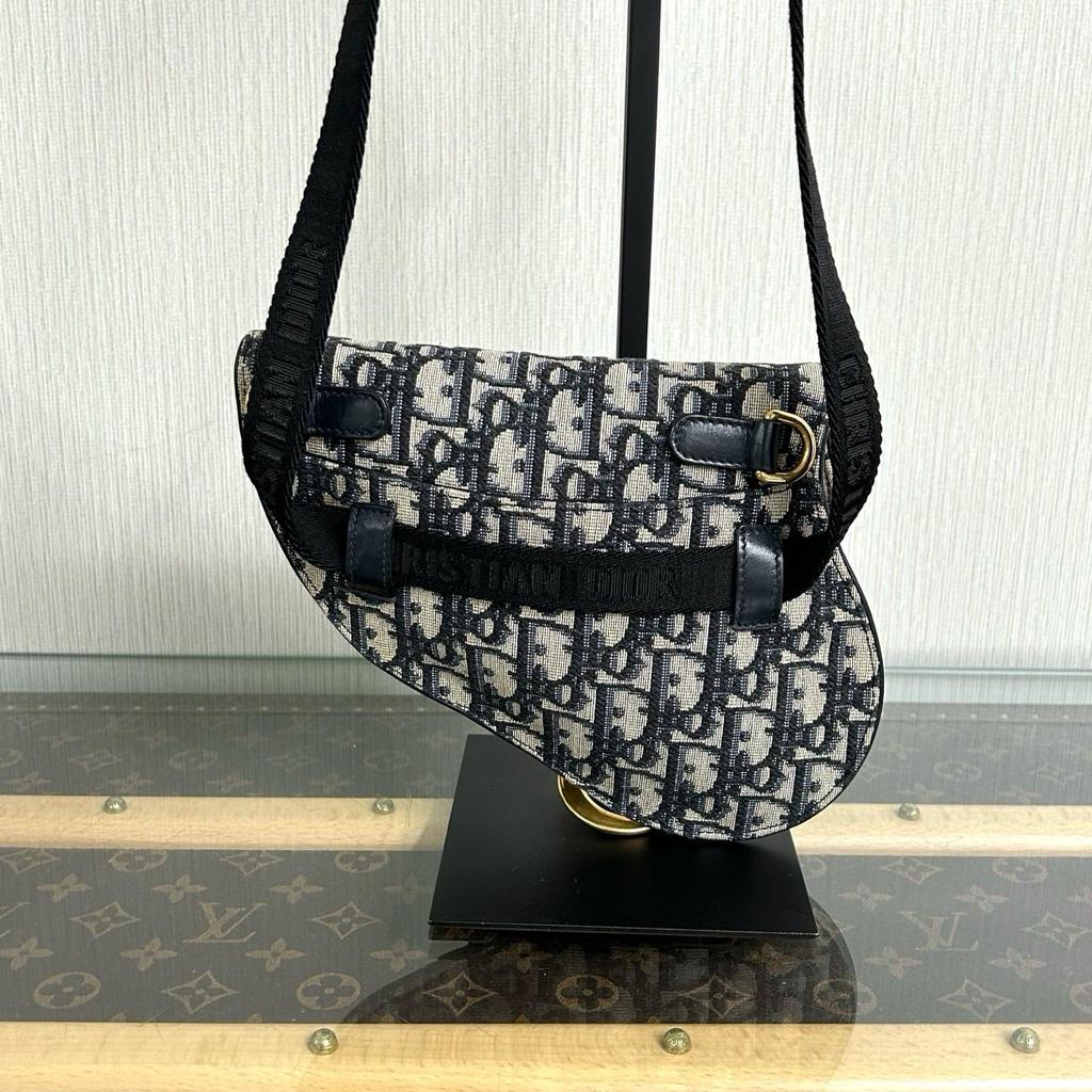 [Usato] Mini Borsa a Sella Dior 'Jacquard Dior Oblique Blu' - Eccellente #1VEM4H0
