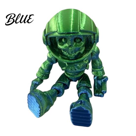 Artikulationsfigur 3D-gedruckte Schädel-Astronauten-Figur Skelett-Raumfahrer-Figur Coole Raumdekoration Halloween Bewegliche Gelenke Ornament für