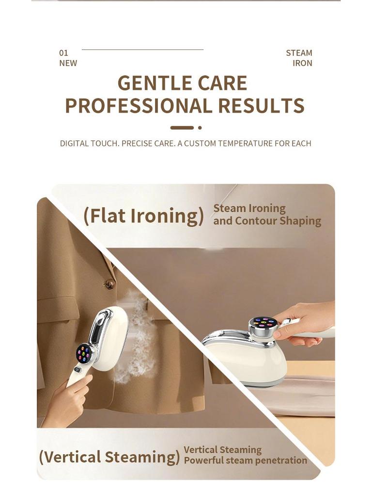 Electric Portable Garment Steamer: Dual-Use Dry/Wet Iron for Home & Travel