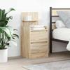 VidaXL Bedside Table with 2 Drawers Sonoma Oak 38x34x80 Cm, Bedside Furniture, Side Table, Bed Cabinet, Cabinet 861359