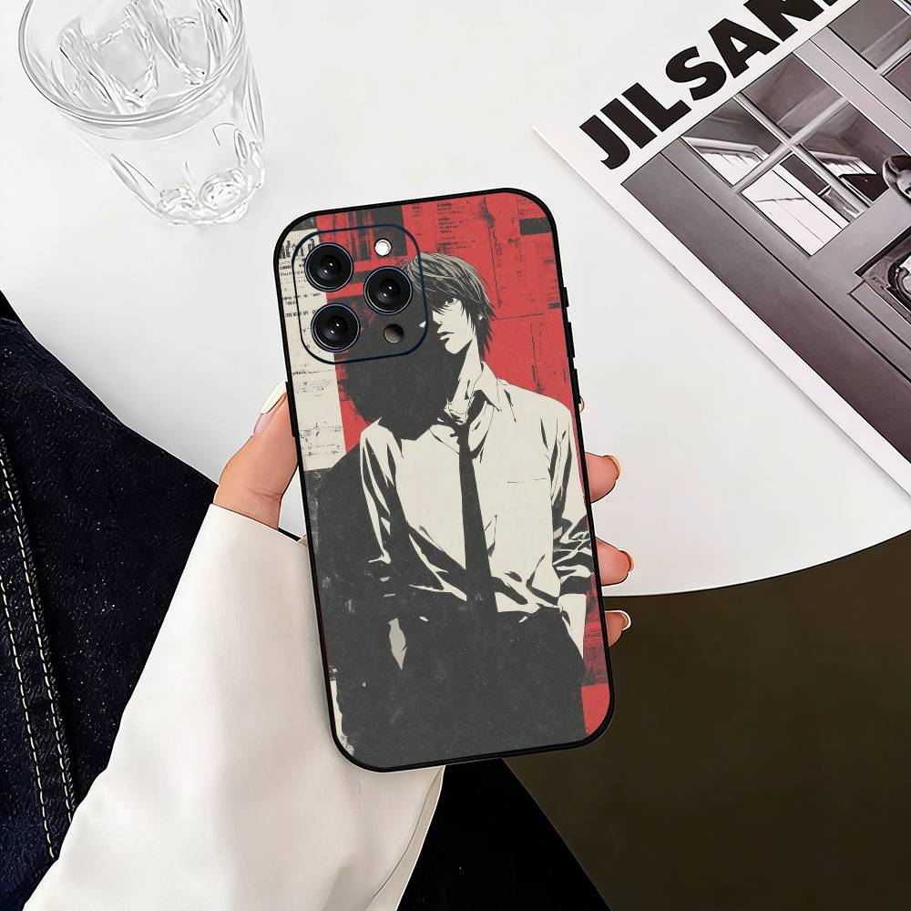 Death Note Kira Yagami Dark Anime Phone Case For iPhone 17, 16,15,14,13,12,11 Plus,Pro Max, Others Soft Black Cover