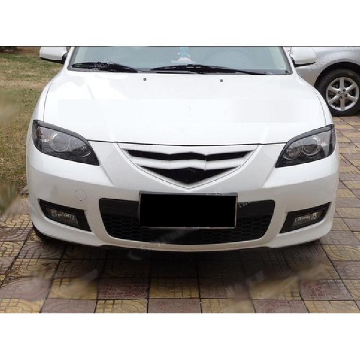 Carbon Fiber Front Headlight Eyelid Eyebrows Cover Trim for Mazda 3 4-Door 07-11