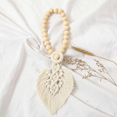 Boho Chic Handcrafted Rope Curtain Tiebacks with Wooden Beads