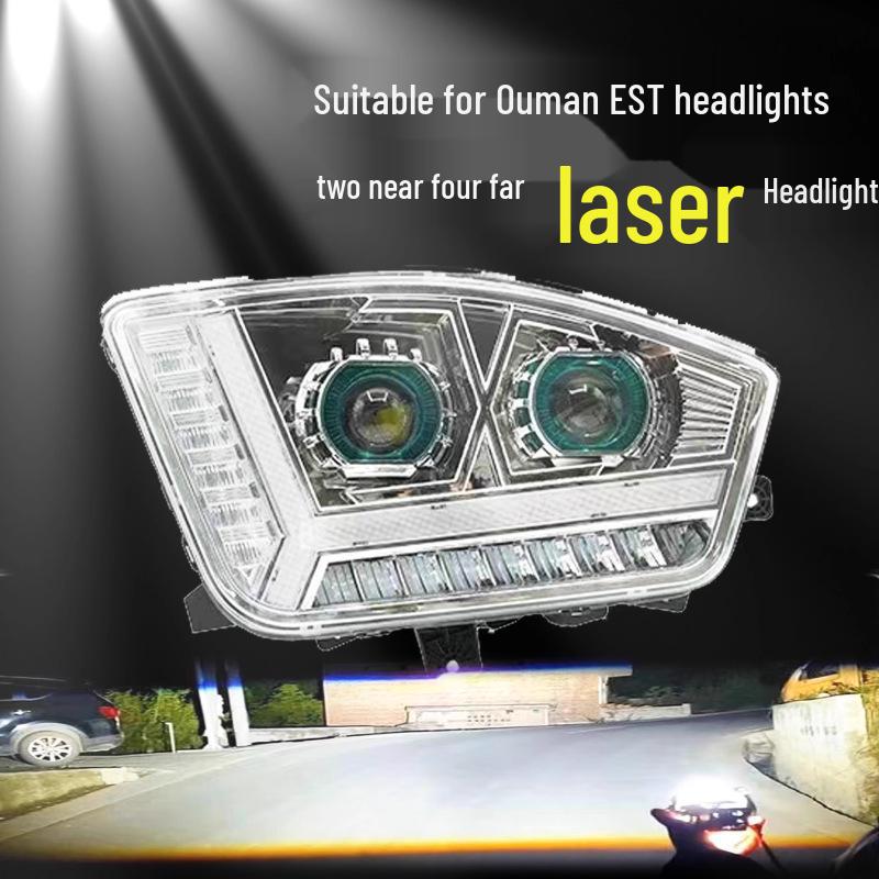 OMAN EST H5 Dual Lens LED Headlight Super Bright Spotlight with Flowing Turn Signal