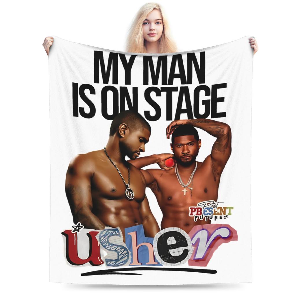 Chris Brown And Usher The Rb Tour Blanket Warm Soft Plush Throw Blanket For Girls Boys Couch Bed Flannel Bedspread Bed