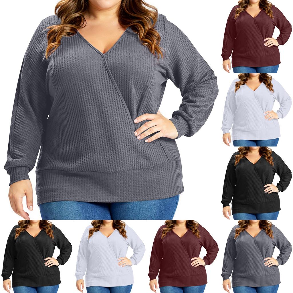 Women's Fashion Casual Solid Color Oversized  Long Sleeve Loose Fit Top