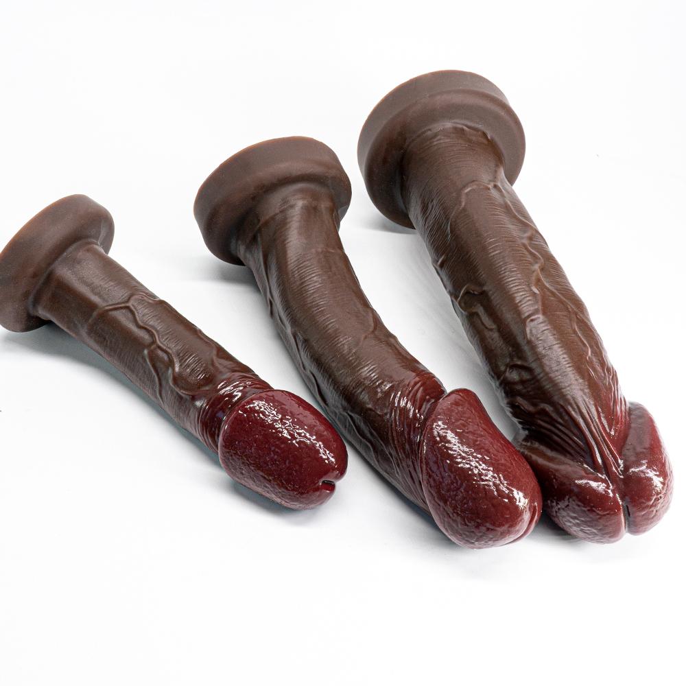 Black Mushroom Head Double Liquid Silicone Artificial Penis Makeup Female Masturbator Thick Long Vacation Penis Adult Sexual Supplies