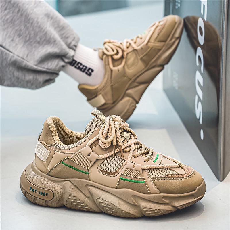 

Men s Chunky Sole Sneakers Mesh Suede Casual Shoes Non-slip Fashion Sports Shoes 44 дубильна кора