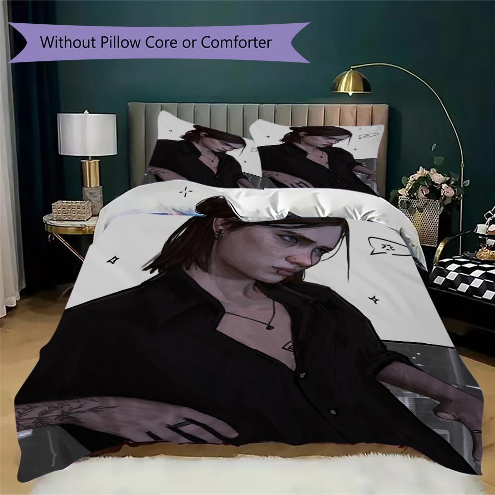 Ellie Williams Game Pattern Bedding uilt Set uilt Cover Pillowcase Home Decoration Birthday Gift (1 * duvet cover + 2 * pillowcase  without core)42