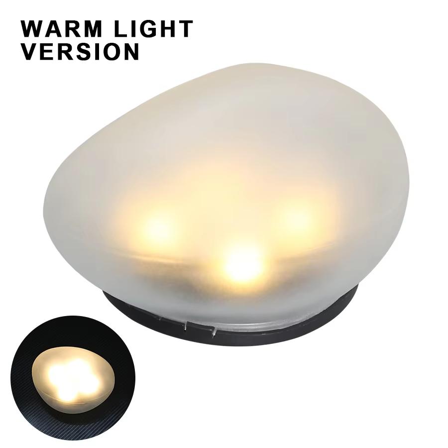 

Solar LED Pebble Stone Light Outdoor Waterproof Lawn Lamp Garden Decoration Light Courtyard Pathway Night Light for Villa Landsc 4LED -- 1PC теплим білим кольором