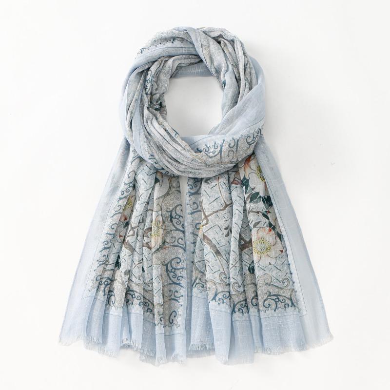 Autumn new retro bustling versatile long towel women soft comfortable light and beautiful shawl beach towel