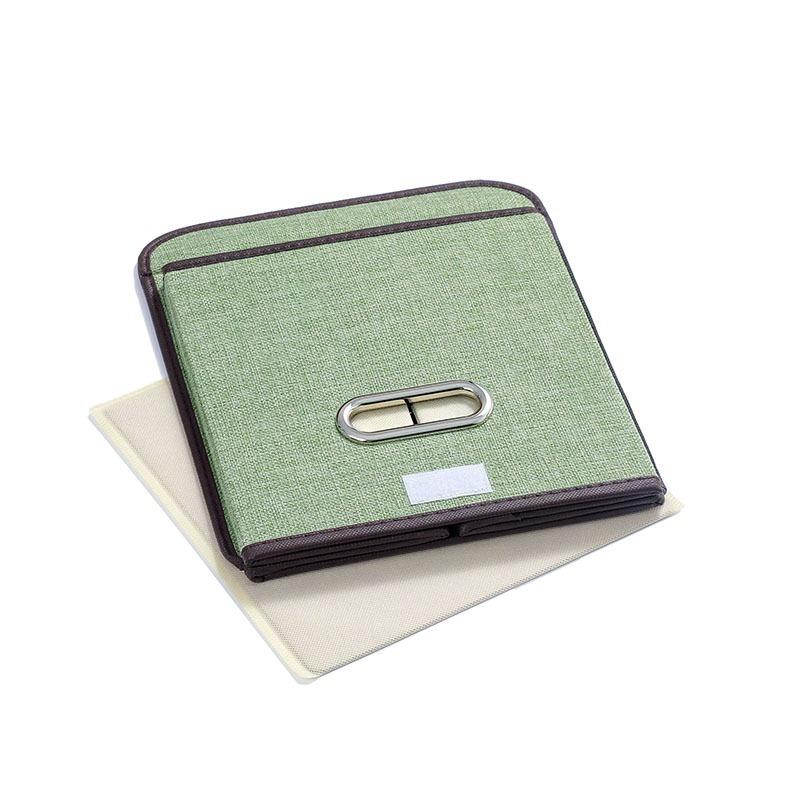 Square Cotton Linen Folding Storage Box Home Bedroom Clothes Quilt Storage Organizer Fabric Underwear Storage Box with Cover