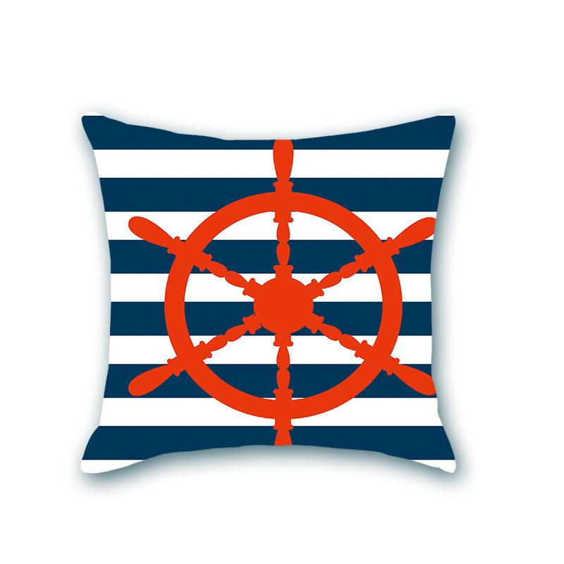 Blauer Anker Nautischer Sofakissenbezug Nordisch Retro Zuhause Stoff Seestern Kissenbezug