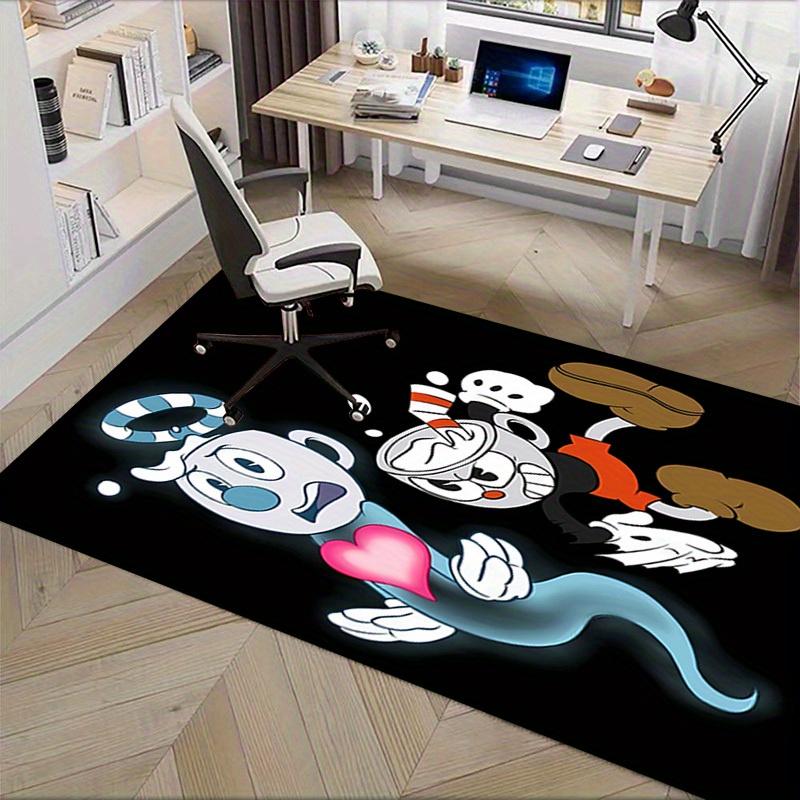 1pc Ghost,Coffee,Cuphead Office Carpet Soft Polyester Non slip Machine Washable Indoor Carpet Living
