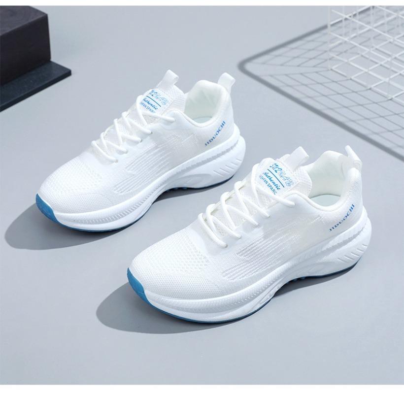 Fashion Shoes Women 2025 Summer Height Increase Fly Weave Soft Bottom Shoes Breathable Mesh Sneakers Outdoor Sports Running Shoes Women