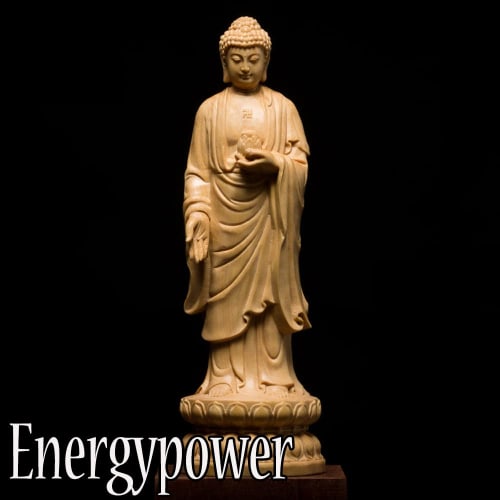 EnergyPower Shakyamuni Buddha Statue, Premium Natural Boxwood Carving, Standing Buddha Statue, Wooden Buddha Statue, Buddhist Art, Boxwood, Buddha Scu