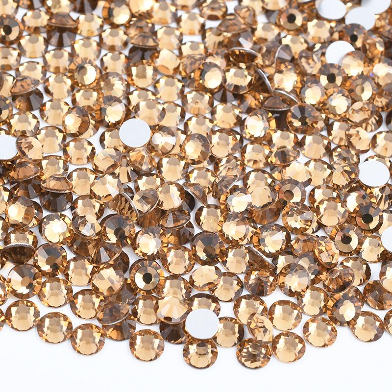 Glitter SS6 SS12 SS16 SS20 Light Rose Flat Back Crystal Stones Applique Non Hotfix Strass Glass Nail Rhinestone for DIY Craft