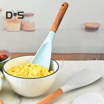 Kochspatel, hitzebeständig, Holzgriff, Silikon-Kochlöffel, Antihaft-Kochgeschirr für die Küche zu Hause