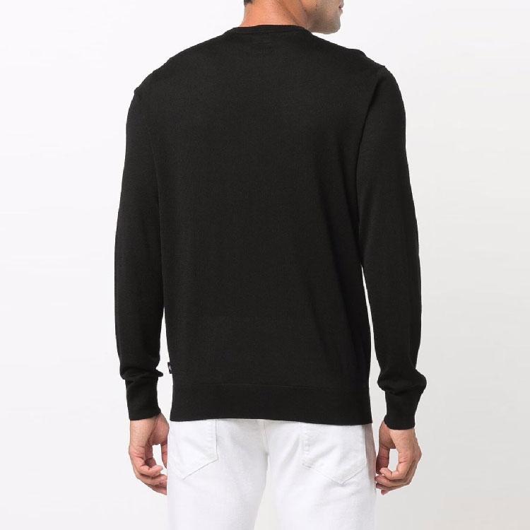 Emporio Armani Ss21 Solid Color Crew Neck Knit Pullover Long Sleeve Sweatshirt Men sweatshirt Black 8N1MUV-1MJWZ-0999
