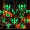 Double Sided Hanging Bats Halloween Glow-in-the-Dark Bat Wall Stickers, Luminous Decals, Spooky Window Clings Indoor Outdoor Yard Tree Party